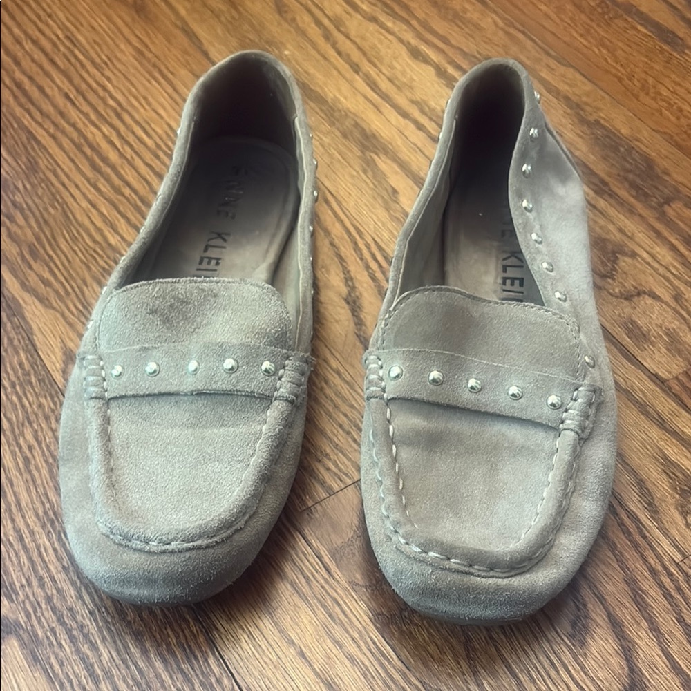 Anne Klein Tan Studded Flats